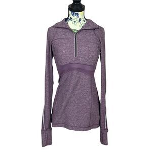 Lululemon Run Full Tilt Half Zip Pullover Heathered Purple Size 4